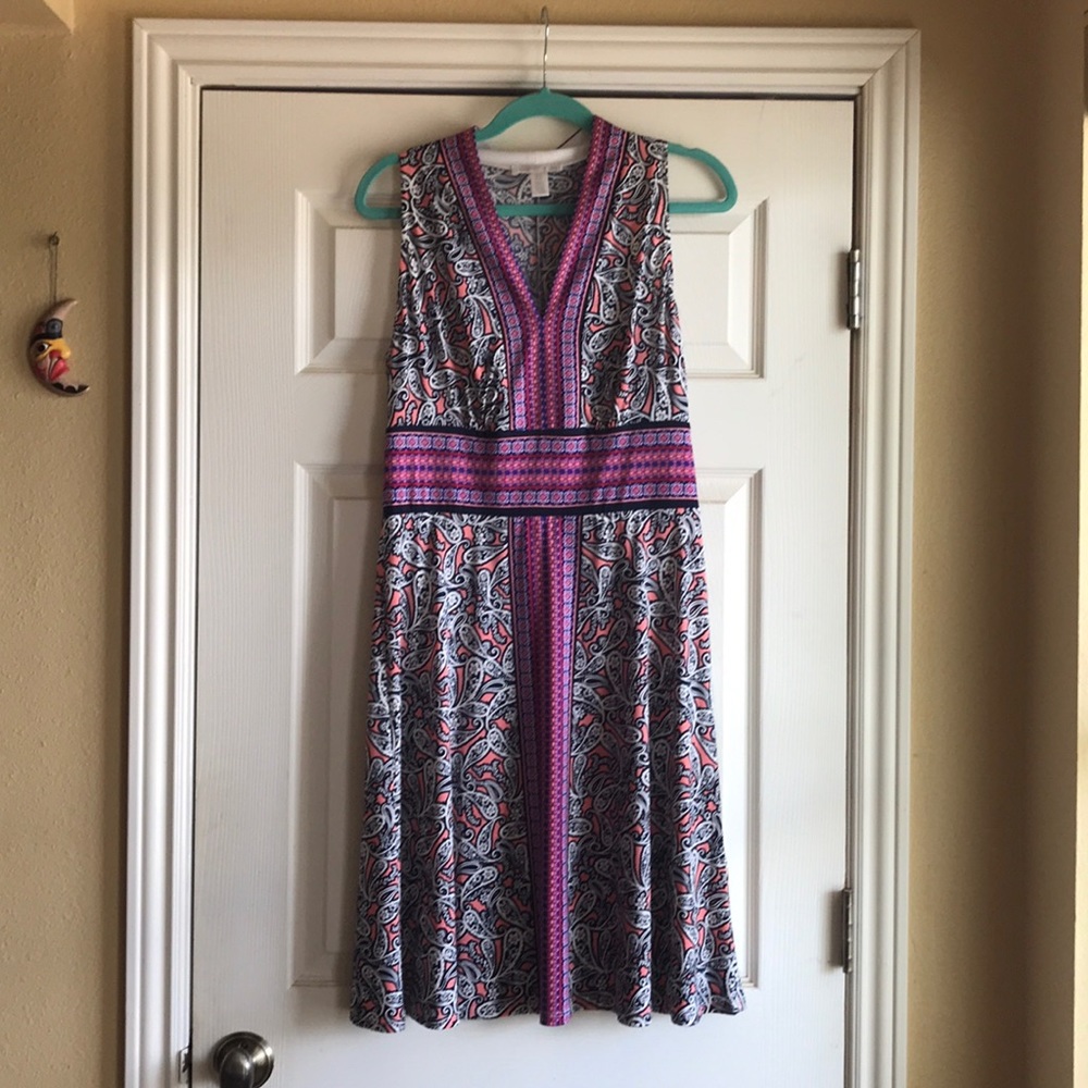 London Times V-neck Jersey Dress Sz 10